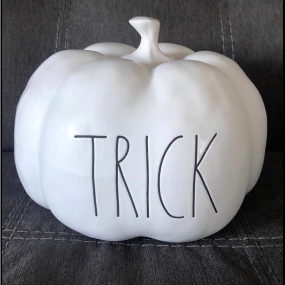 White Ceramic Pumpkin Decor